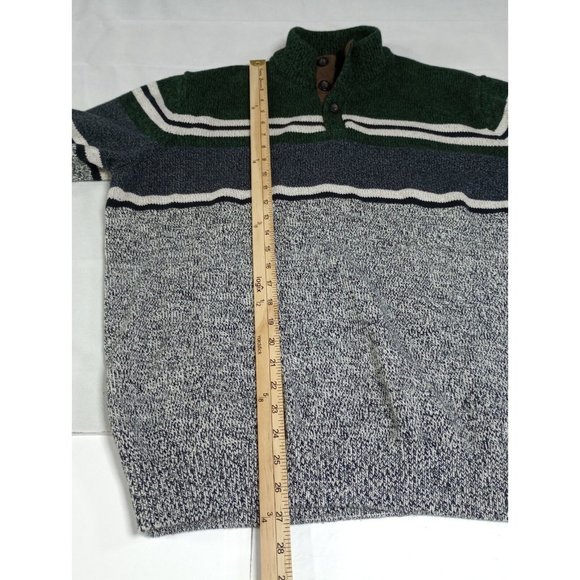 Ralph Lauren Chaps Cotton Pullover Sweater Men's XXL Gray Green Blk Wht - Picture 6 of 8